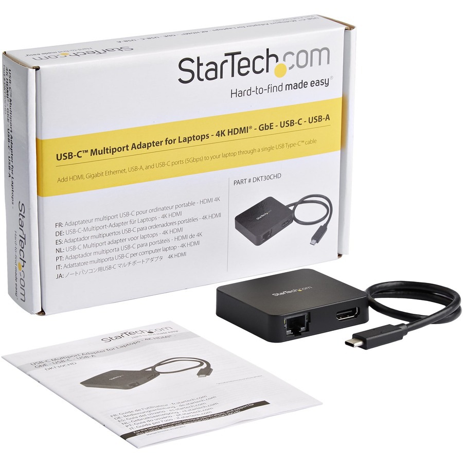 Thumbnail 7 of 7 for StarTech.com USB C Multiport Adapter, Portable USB Type-C Mini Dock to 4K UHD HDMI Video, GbE, USB 3.0 Hub, TAA
