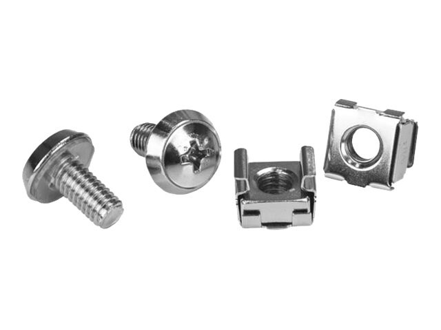 StarTech.com Rack Screws - 20 Pack - Installation Tool - 12 mm M6 Screws - M6 Nuts - Cabinet Mounting Screws and Cage