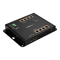StarTech.com Industrial 8 Port Gigabit PoE+ Switch w/2 SFP MSA Slots 30W Layer/L2 Switch Managed Ethernet Network Switch
