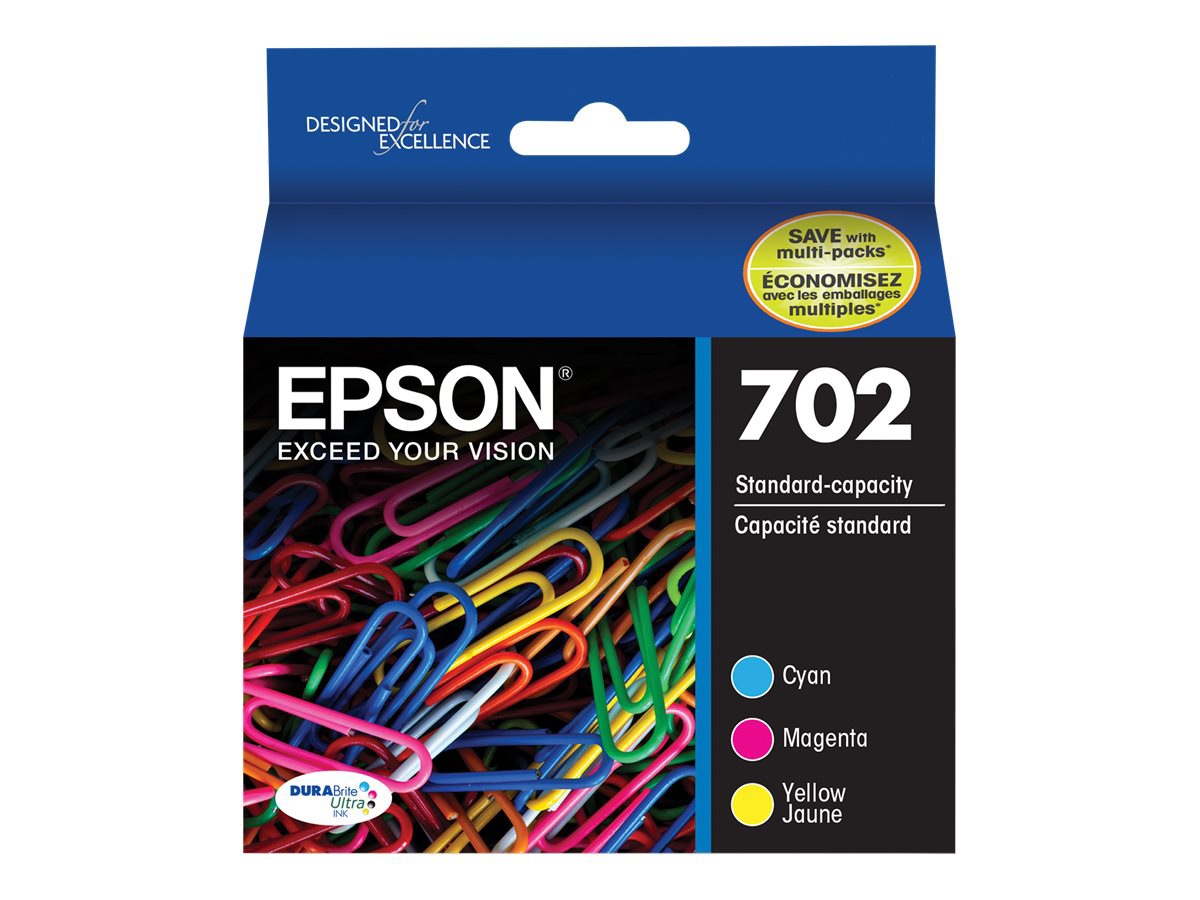 Epson 702 With Sensor - 3-pack - yellow, cyan, magenta - original - ink cartridge
