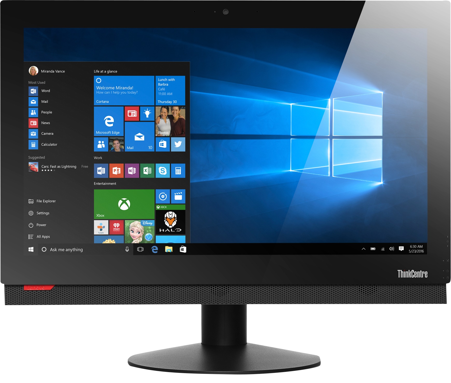 Lenovo ThinkCentre M810z - all-in-one - Pentium G4400 3.3 GHz - 4 GB - 500 GB - LED 21.5"