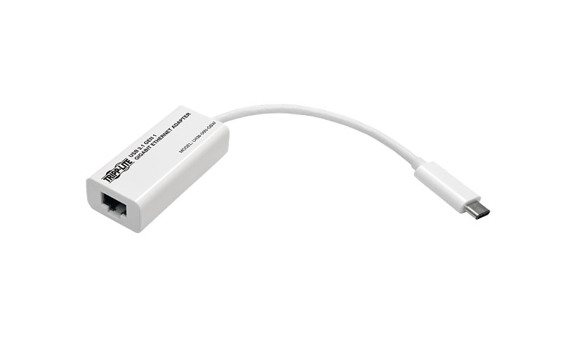 Tripp Lite USB-C to Gigabit Ethernet NIC Network Adapter 10/100/1000 Mbps White - network adapter - USB-C 3,1 - Gigabit
