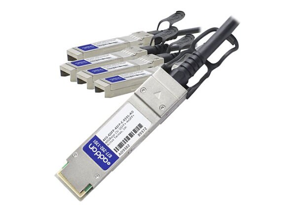 AddOn 1m Brocade Compatible QSFP+ Breakout DAC - direct attach cable - 1 m