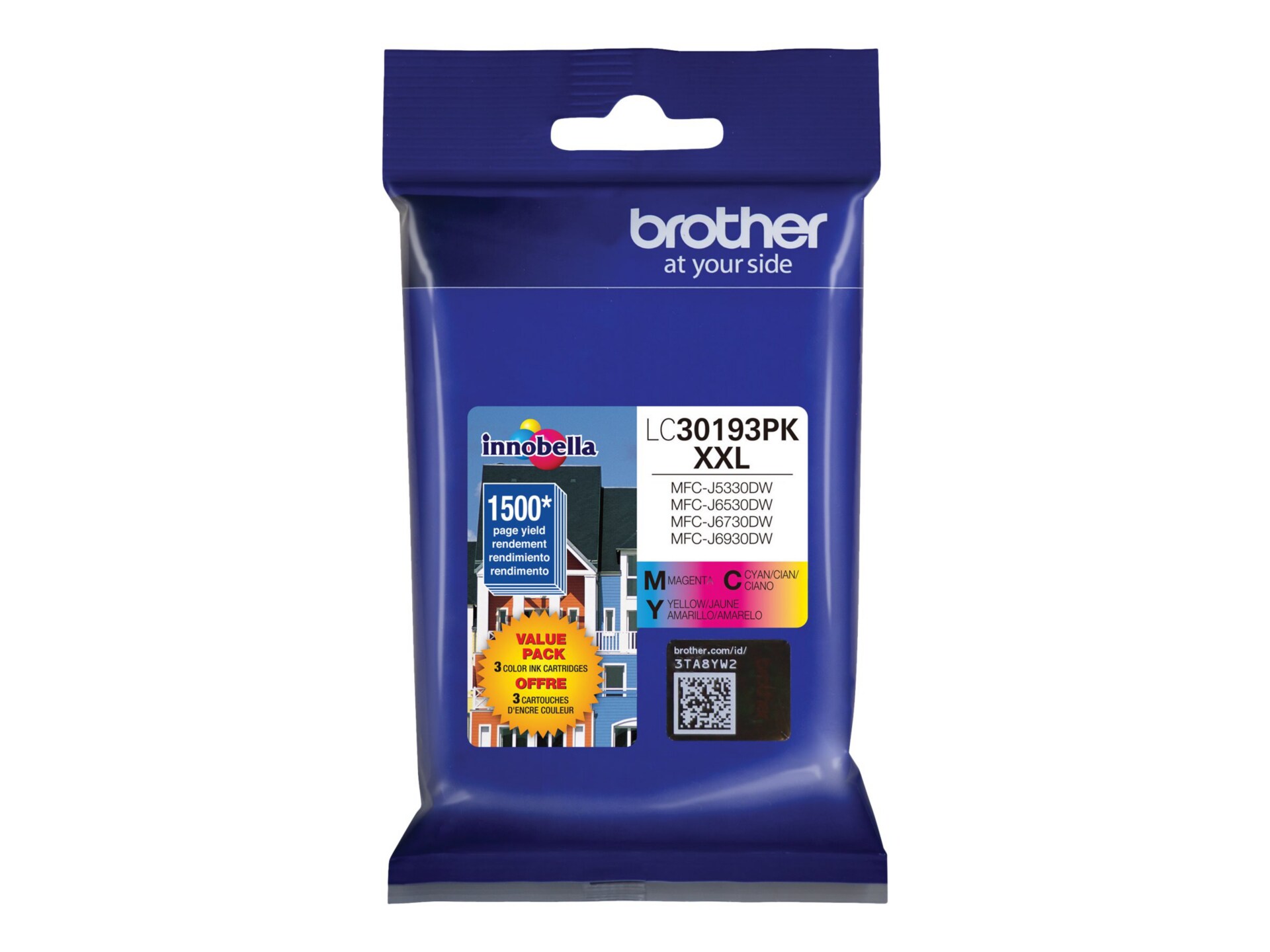 Brother LC30193PK XXL - 3-pack - Super High Yield - yellow, cyan, magenta -