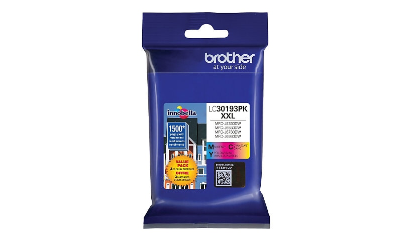Brother LC30193PK XXL - 3-pack - Super High Yield - yellow, cyan, magenta -