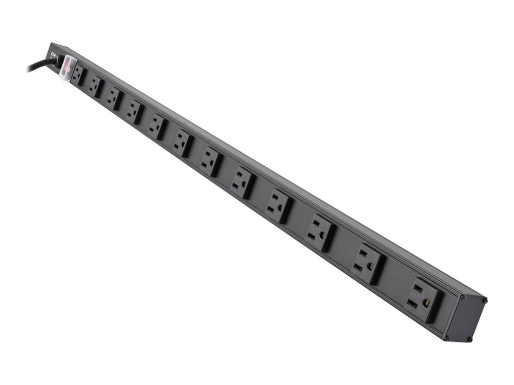Tripp Lite 12 Outlet Power Strip 5-15R 15' Cord Vertical 5-15P 36" Black