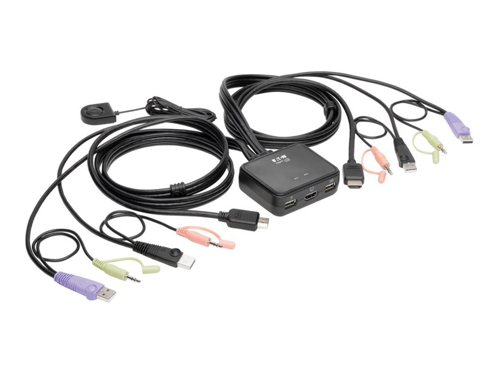 Thumbnail 3 of 10 for Eaton Tripp Lite series 2-Port USB/HD Cable KVM Switch with Audio/Video, Cables and USB Peripheral Sharing - KVM / audio