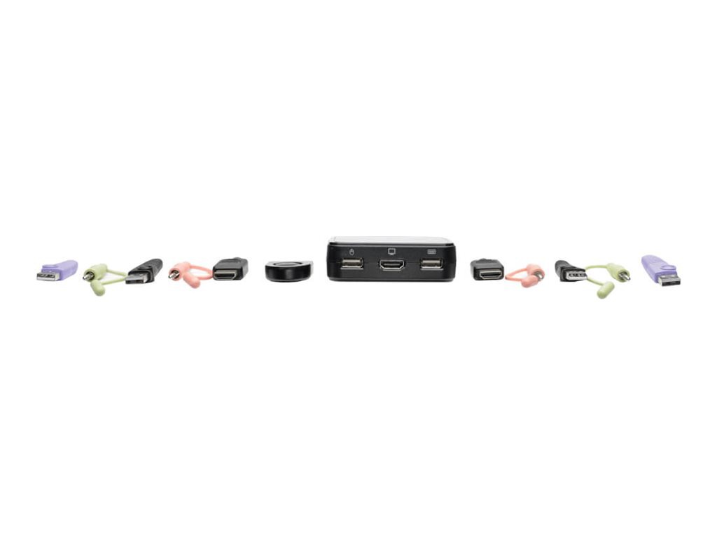 Thumbnail 4 of 10 for Eaton Tripp Lite series 2-Port USB/HD Cable KVM Switch with Audio/Video, Cables and USB Peripheral Sharing - KVM / audio