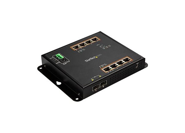 StarTech.com Industrial 8 Port Gigabit PoE+ Switch w/2 SFP Slots 30W Layer 2  Managed Network Switch - IES101GP2SFW - Ethernet Switches 