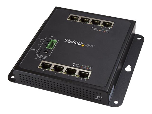 StarTech.com Industrial 8 Port Gigabit Ethernet Switch Managed -40C to +75C
