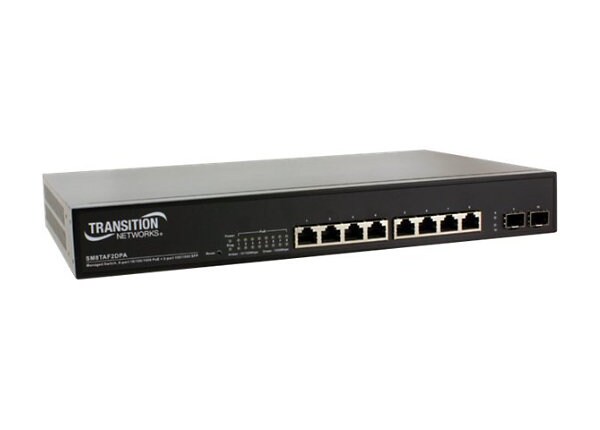 Transition Networks SM8TAF2DPA - switch - 8 ports - managed - rack-mountable