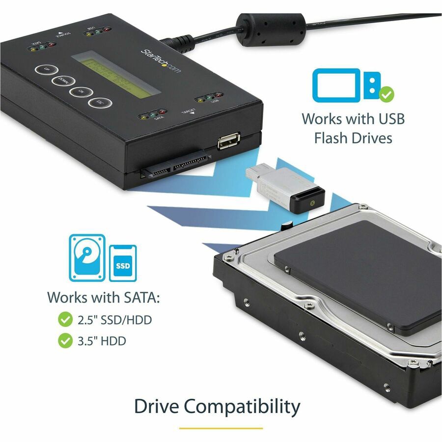 Thumbnail 6 of 7 for StarTech.com Hard Drive and USB Thumb Drive Duplicator/Eraser, USB Flash & SATA HDD/SSD Cloner/Copier & Wiper, TAA