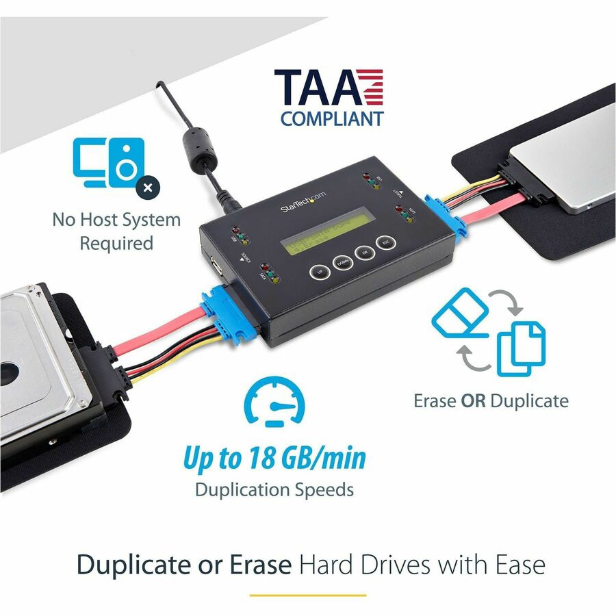 Thumbnail 7 of 7 for StarTech.com Hard Drive and USB Thumb Drive Duplicator/Eraser, USB Flash & SATA HDD/SSD Cloner/Copier & Wiper, TAA