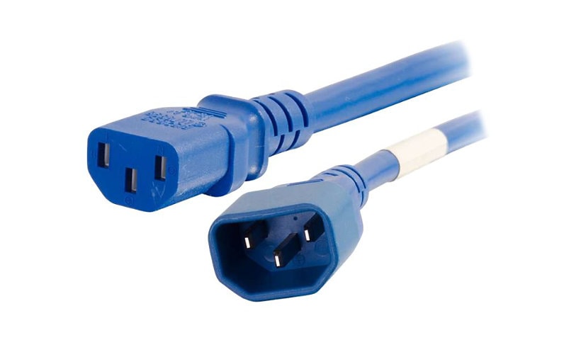 C2G 2ft Power Cord - 18AWG - IEC320C14 to IEC320C13 - Blue