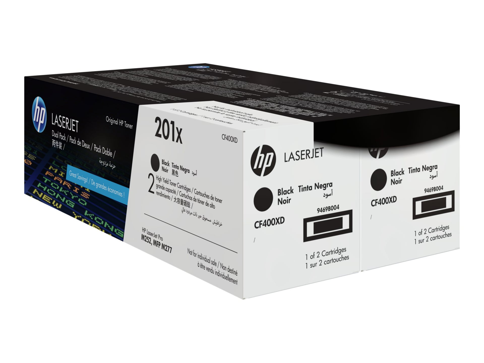 HP 201X (CF400XD) Original High Yield Laser Toner Cartridge - Black - 2 / C