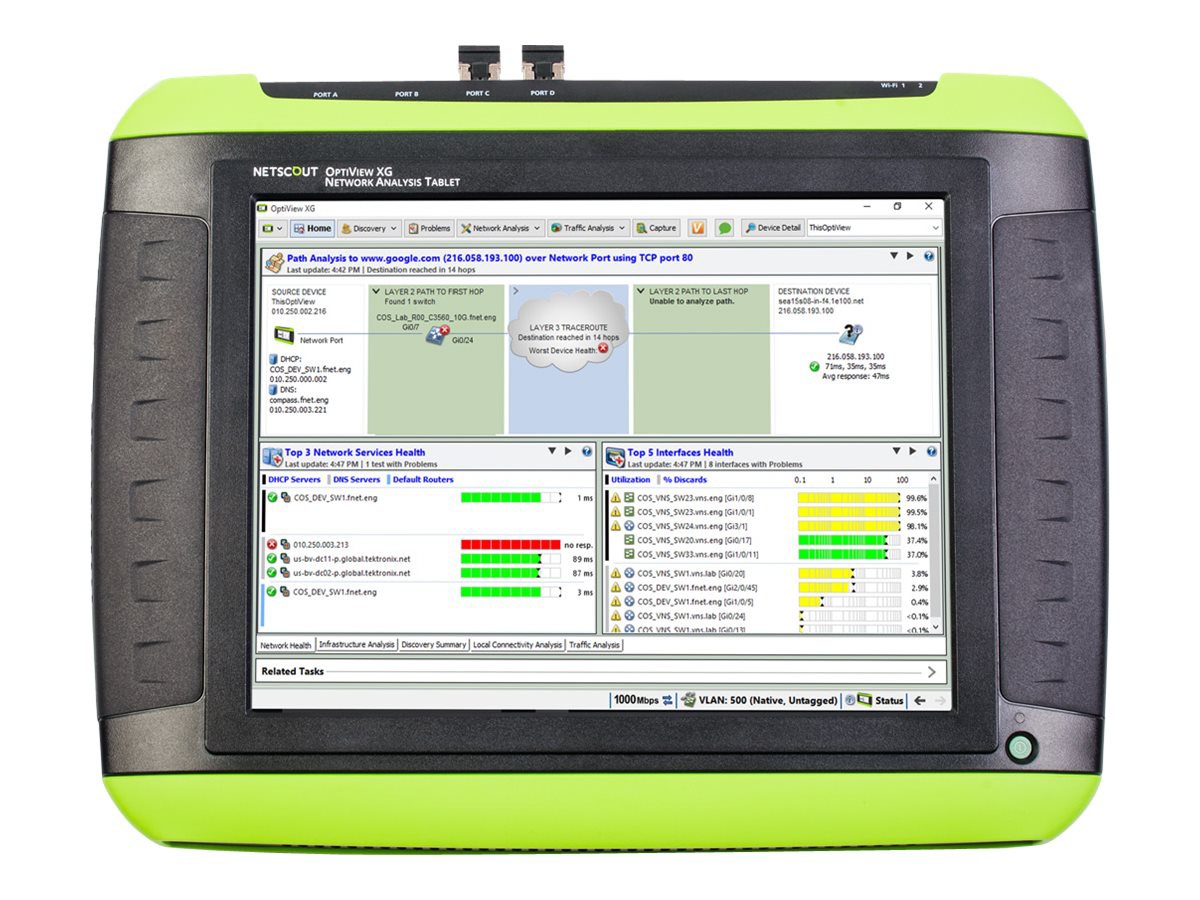 NetScout OptiView XG Network Analysis Tablet, 10 Gbps with AirMagnet WiFi Analyzer and Spectrum XT - network tester