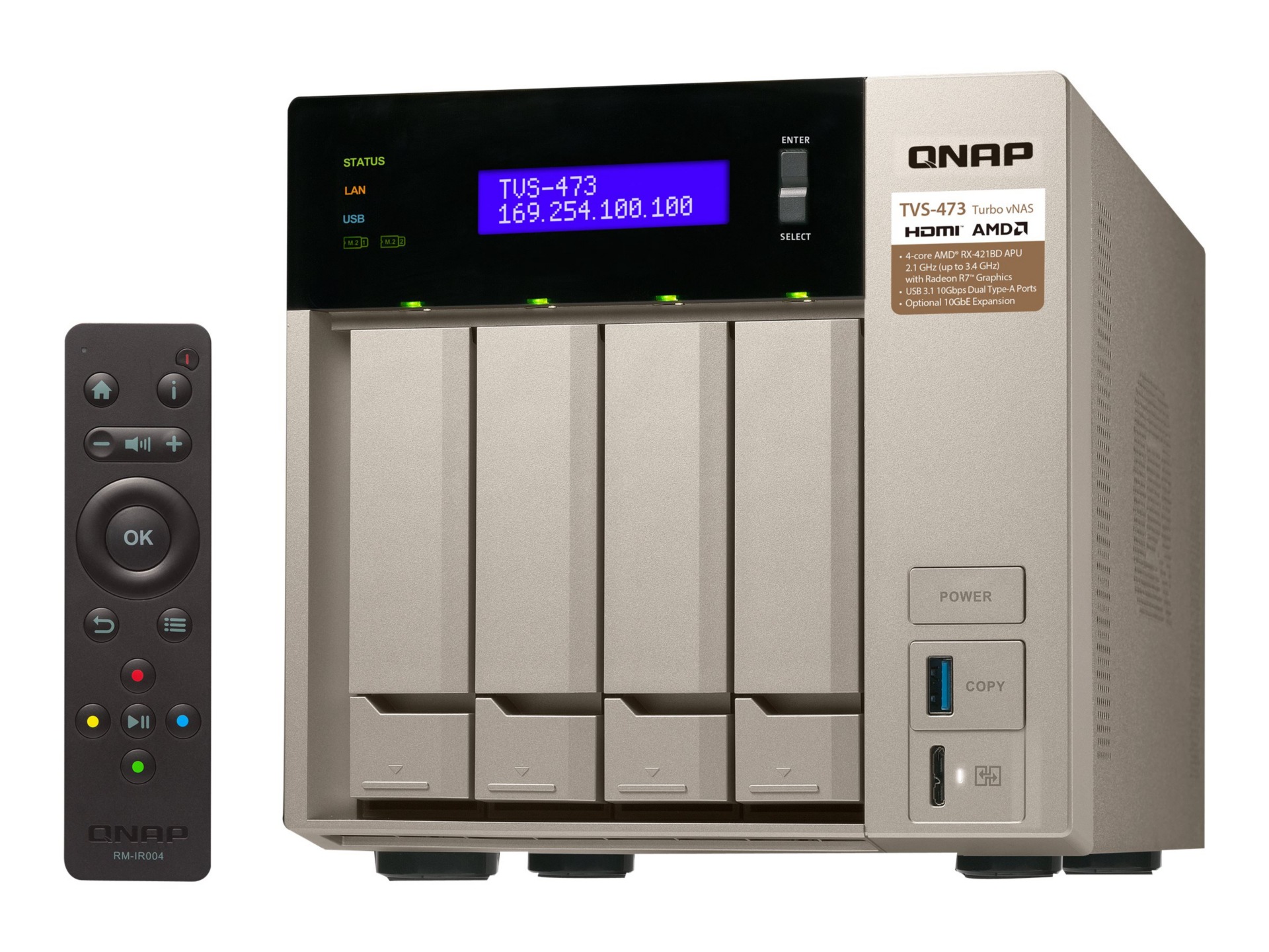 QNAP TVS-473 - NAS server - 0 GB