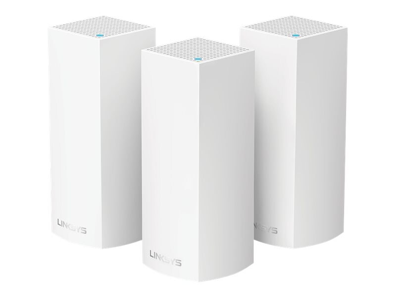Linksys VELOP Whole Home Mesh Wi-Fi System WHW0303 - Wi-Fi system - Wi-Fi 5 - Bluetooth, Wi-Fi 5 - desktop
