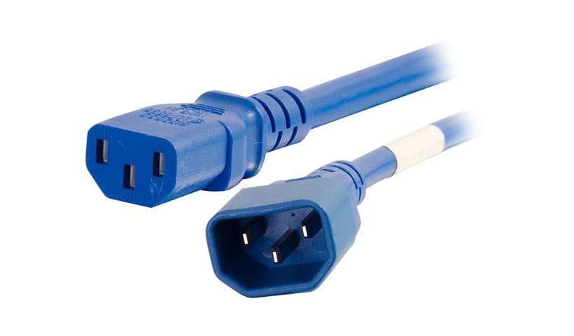 C2G 5ft Power Cord - 18AWG - IEC320C14 to IEC320C13 - TAA Compliant - Blue