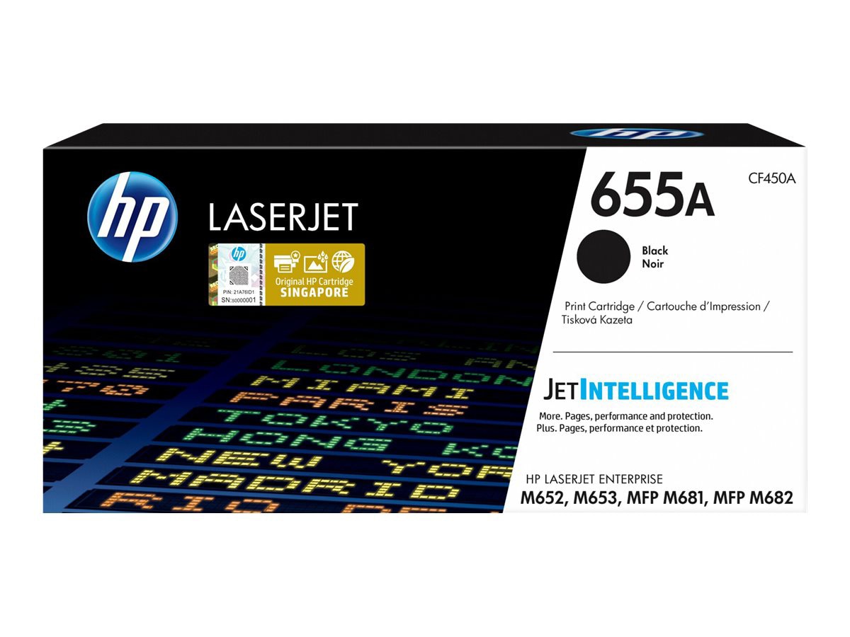 HP 655A (CF450A) Original Laser Toner Cartridge - Black - 1 Each