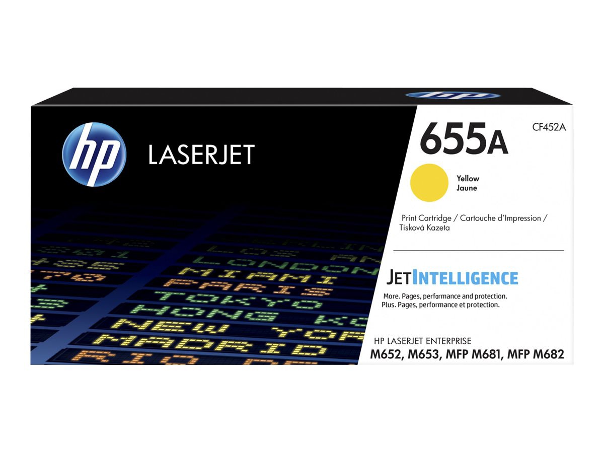 HP 655A (CF452A) Original Laser Toner Cartridge - Yellow - 1 Each