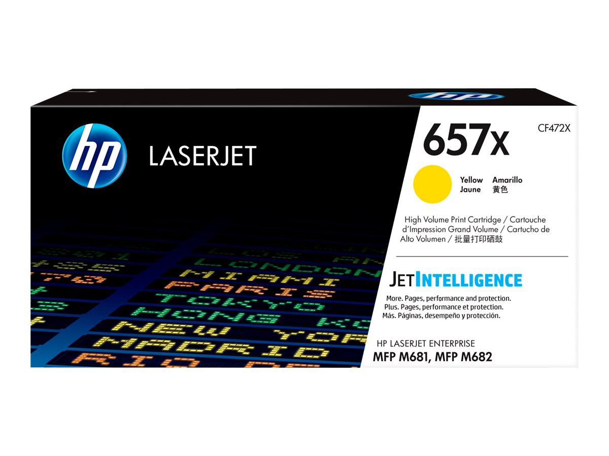 HP 657X (CF472X) Original High Yield Laser Toner Cartridge - Yellow - 1 Each