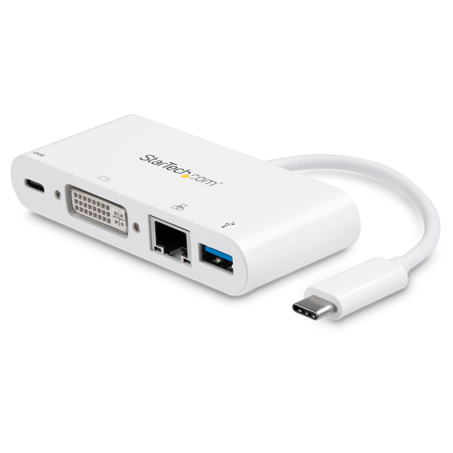 StarTech.com USB C Multiport Adapter - DVI-D/PD 3.0/GbE/USB-A - Mini Dock