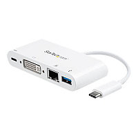 StarTech.com USB C Multiport Adapter - DVI-D/PD 3.0/GbE/USB-A - Mini Dock