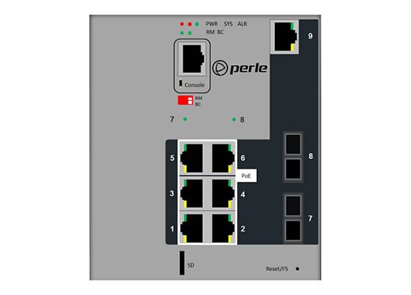 Perle IDS-509G2PP6-C2SD10-XT - switch - 9 ports - managed