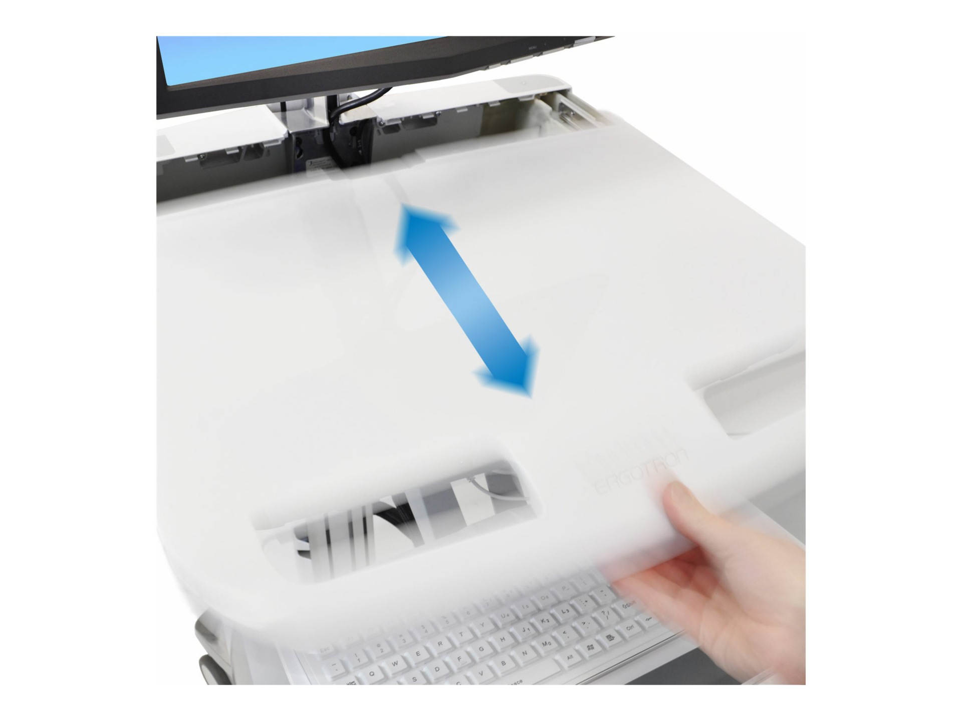 Thumbnail 4 of 4 for Ergotron StyleView Cart with LCD Pivot, LiFe Powered, 3 Drawers cart - open architecture - for LCD display / keyboard /