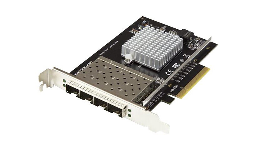 StarTech.com Quad Port 10G SFP+ Network Card - Intel XL710 Open SFP+ Converged Adapter - PCIe 10 Gigabit Fiber Optic