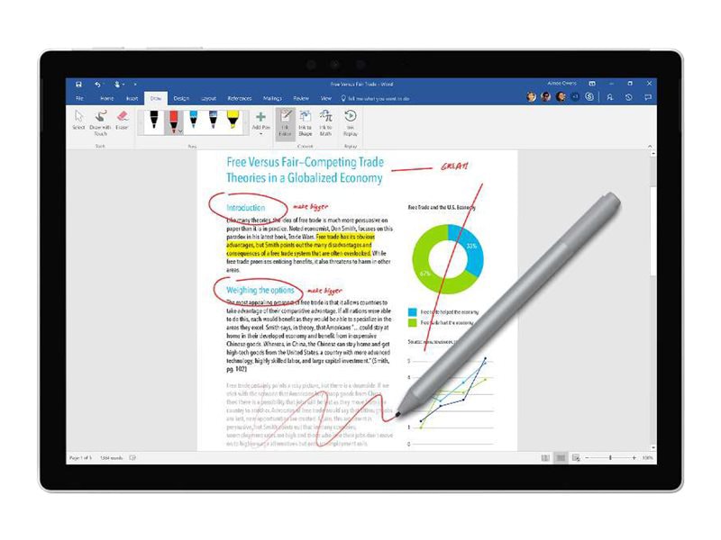Thumbnail 4 of 6 for Microsoft Surface Pen M1776 - active stylus - Bluetooth 4.0 - platinum