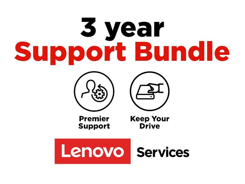 Lenovo Onsite + Keep Your Drive + Premier Support - contrat de maintenance prolongé - 3 années - sur site
