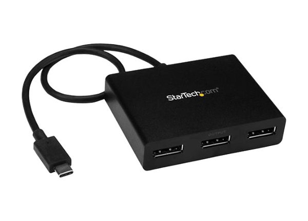StarTech.com 3-Port Multi Monitor Adapter, USB-C Triple DisplayPort MST Hub