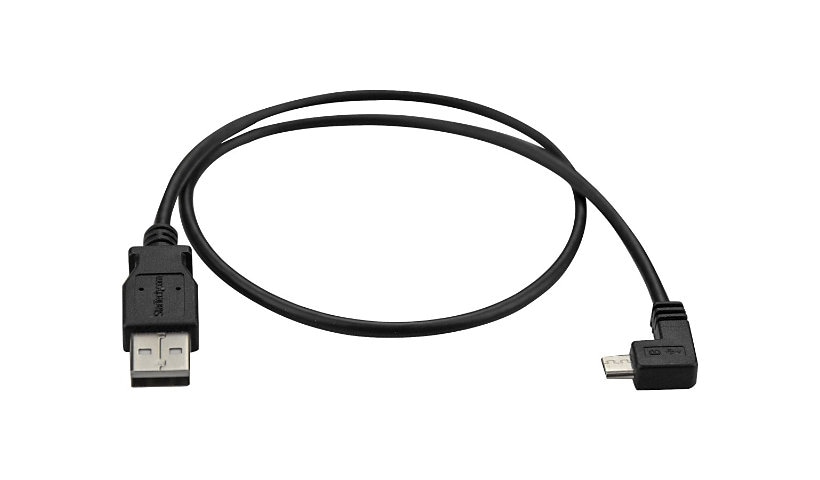 StarTech.com 0.5 m Right Angle Micro USB Cable - Charge and Sync Cable - USB to Micro USB - 24 AWG