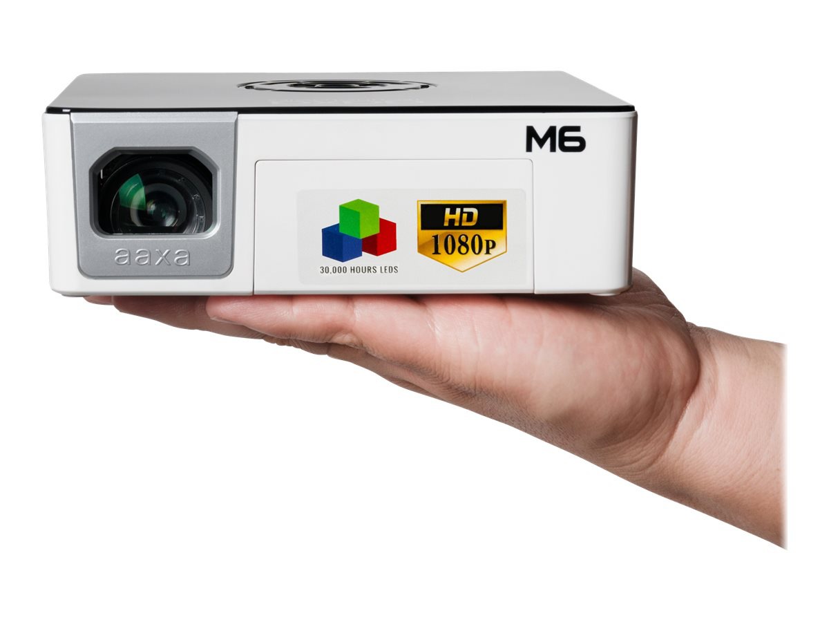 AAXA M6 - DLP projector - portable - black, white