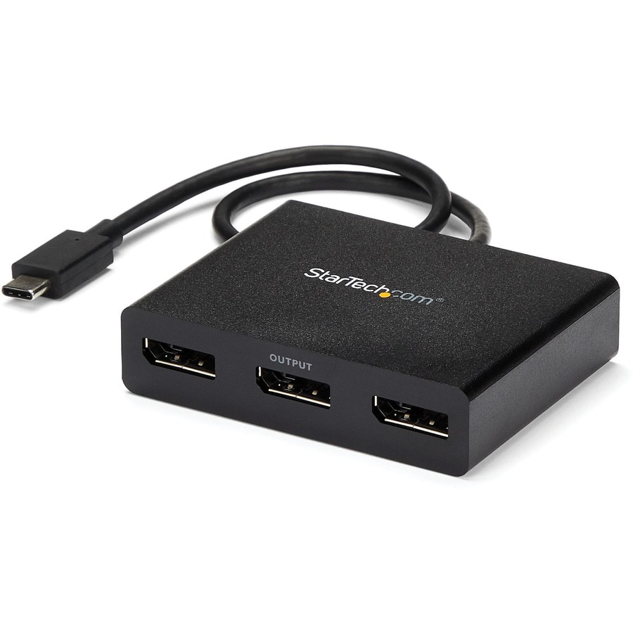 StarTech.com 3-Port USB-C Multi-Monitor Adapter, Type-C to 3x 1080p DisplayPort 1.2 MST Hub / Display Splitter, Windows