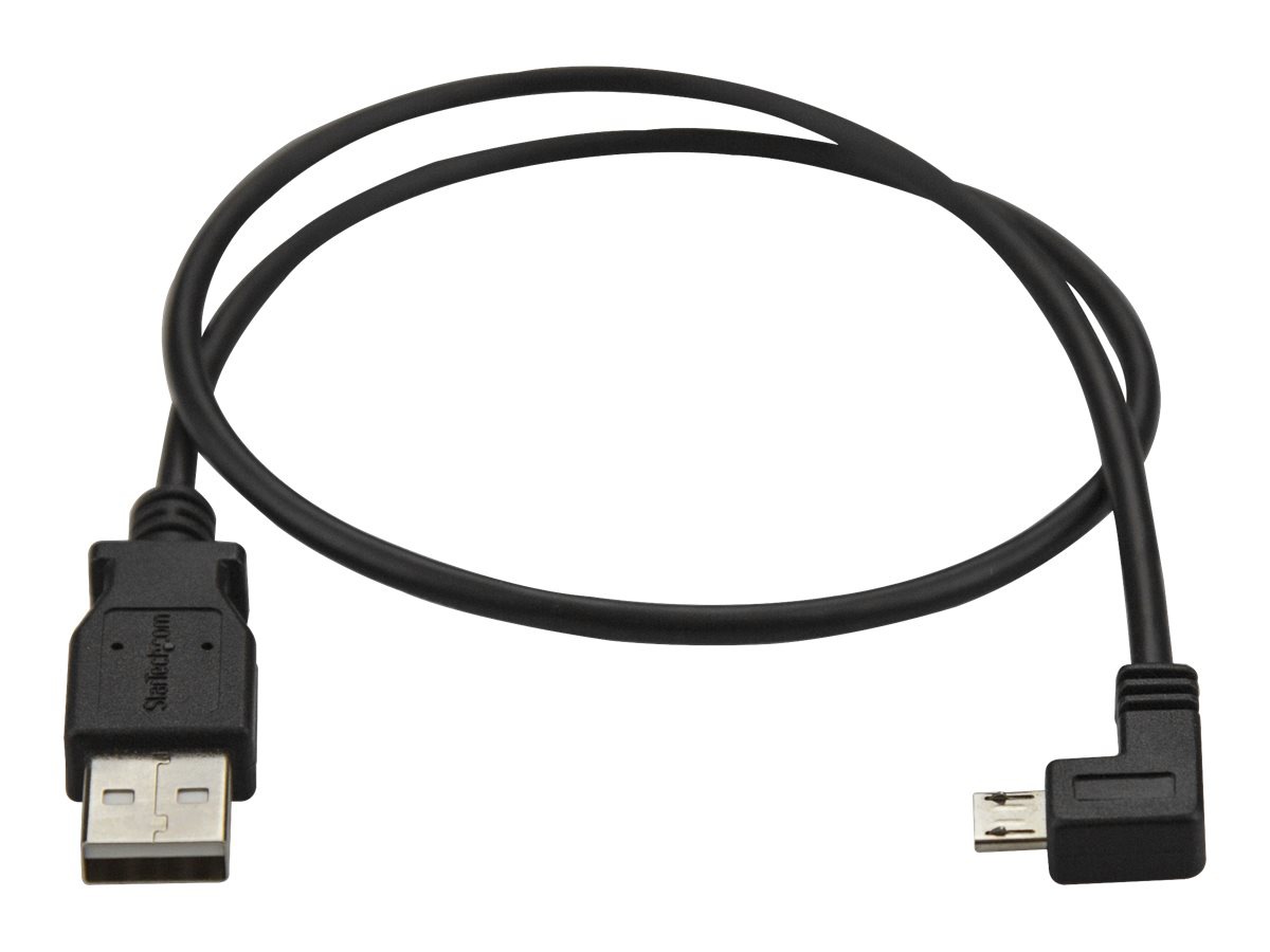StarTech.com 0.5 m Left Angle Micro USB Cable - Charge Sync Cable - 24 AWG
