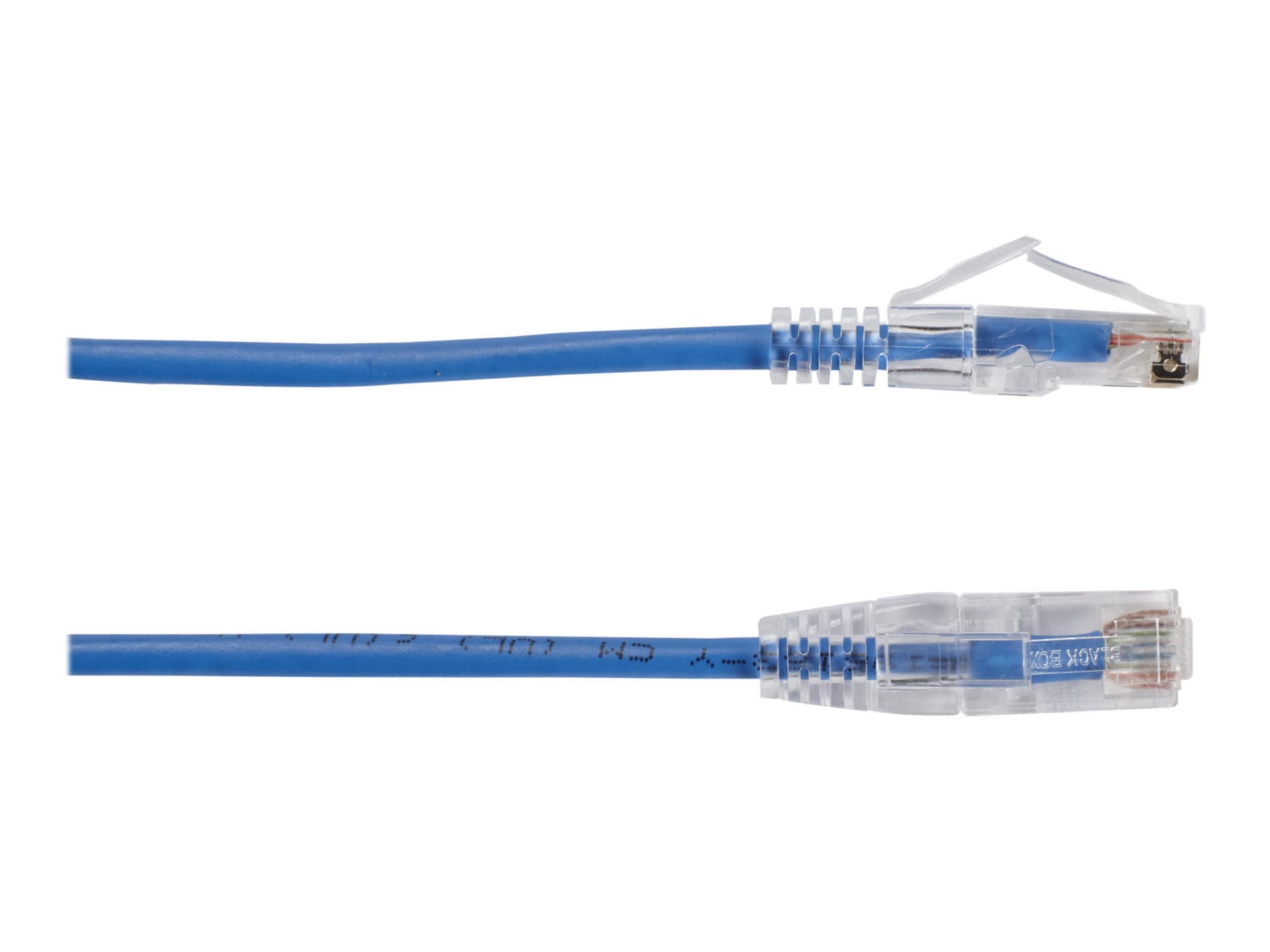 Black Box 1ft Slim-Net CAT6A Blue 28AWG 250Mhz UTP Snagless Patch Cable, 1'