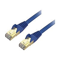 StarTech.com 12ft CAT6a Ethernet Cable - 10 Gigabit Category 6a Shielded Snagless 100W PoE Patch Cord - 10GbE Blue UL