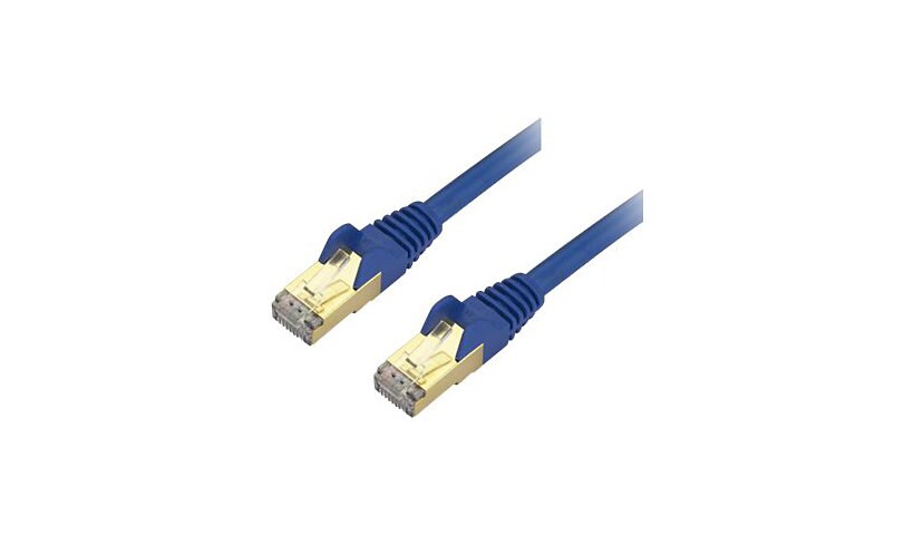 StarTech.com 2ft CAT6a Ethernet Cable - 10 Gigabit Category 6a Shielded Snagless 100W PoE Patch Cord - 10GbE Blue UL