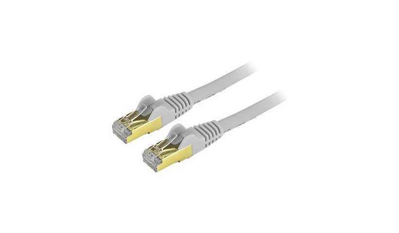 StarTech.com 6 in CAT6a Ethernet Cable - 10 Gigabit Category 6a Shielded Snagless 100W PoE Patch Cord - 10GbE Gray UL
