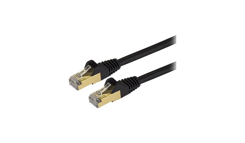 StarTech.com 8ft CAT6a Ethernet Cable - 10 Gigabit Category 6a Shielded Snagless 100W PoE Patch Cord - 10GbE Black UL