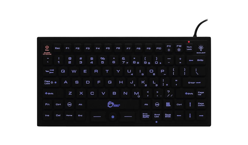 SIIG Industrial/Medical Grade Washable Backlit Keyboard with Pointing Devic