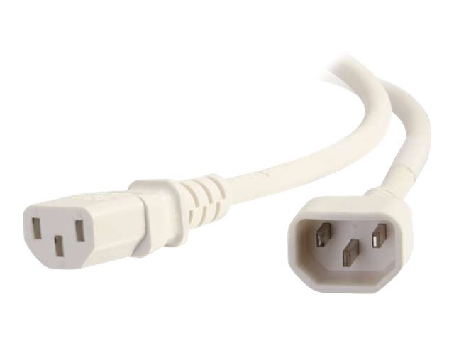 C2G 6ft Power Cord - 18 AWG - IEC320C14 to IEC320C13 - 250V/10A - White