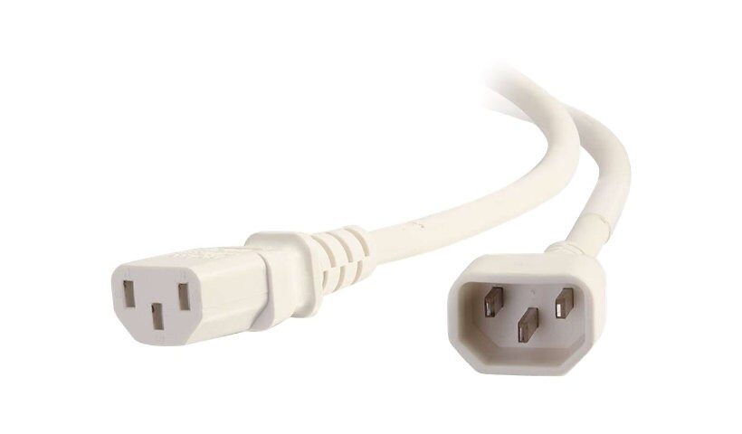 C2G 3ft 18AWG Power Cord (IEC320C14 to IEC320C13) - White - power cable - I