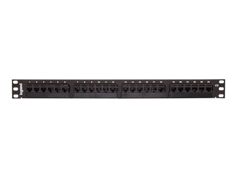 Legrand 24-Port Cat6 110-Type Patch Panel - High Density 1RU 19in. Panel - patch panel - 1U - 19"