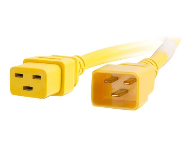 C2G 10ft 12AWG Power Cord (IEC320C20 to IEC320C19) - Yellow - power cable - 10 ft