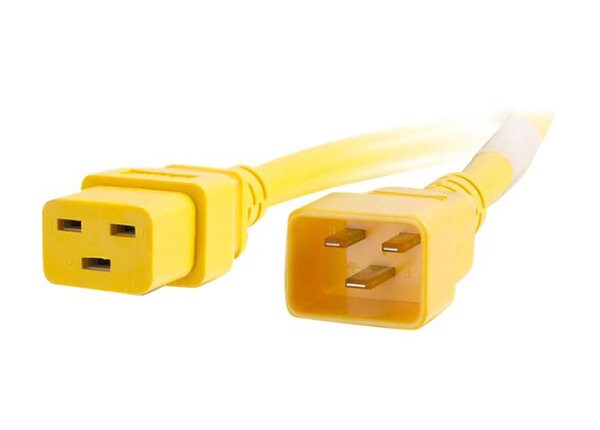 C2G 10ft 12AWG Power Cord (IEC320C20 to IEC320C19) - Yellow - power cable - 10 ft