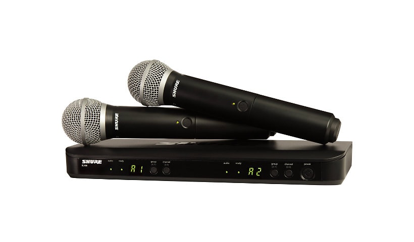 Shure BLX288/PG58 Dual Channel Handheld Wireless System - H9 Band - wireless microphone system